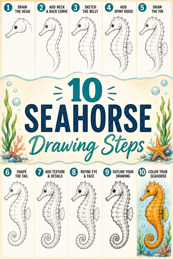 Seahorse Drawing Ideas